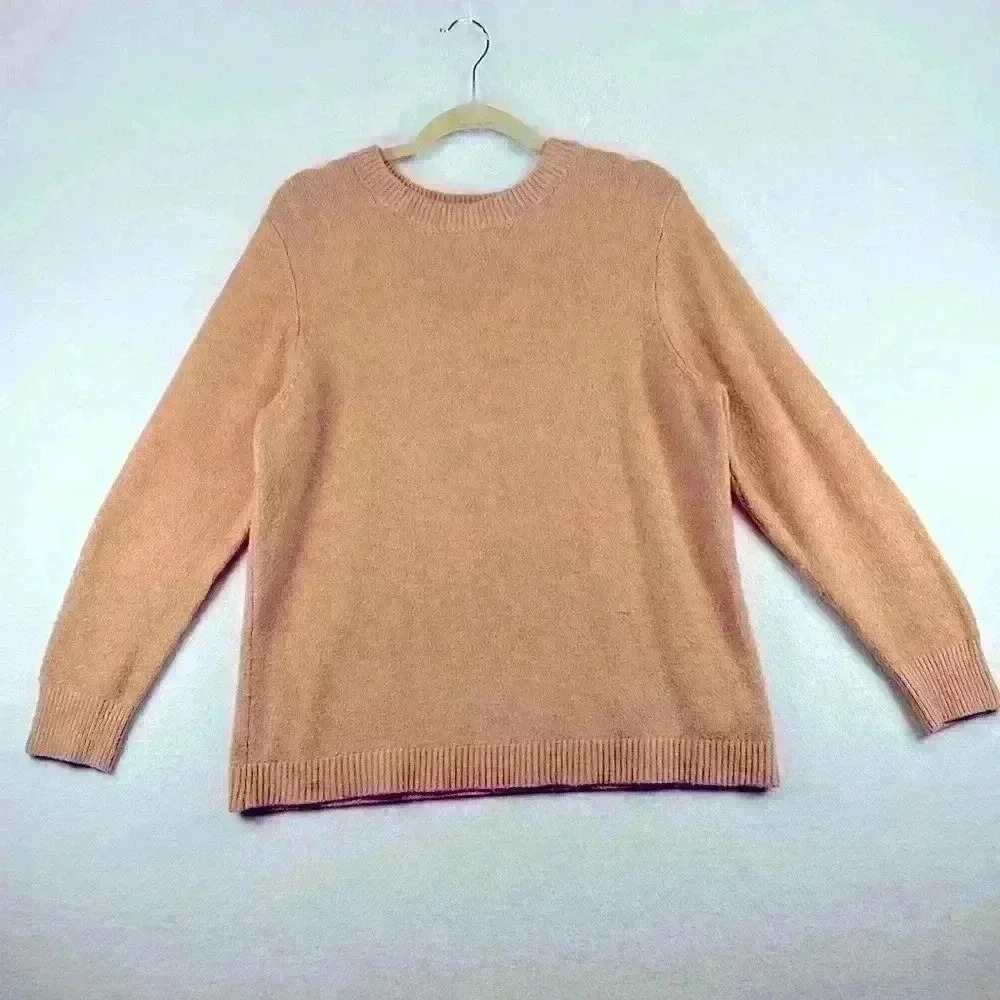 Ava & Viv Women’s Crew Neck Long Sleeve Light Orange Size 1X